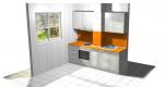 
Кухня в бяло и оранж